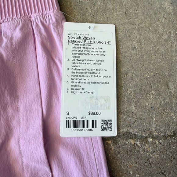 NWT Lululemon High-Rise Relaxed-Fit Shorts 4” Vitapink Size S - Picture 3 of 7
